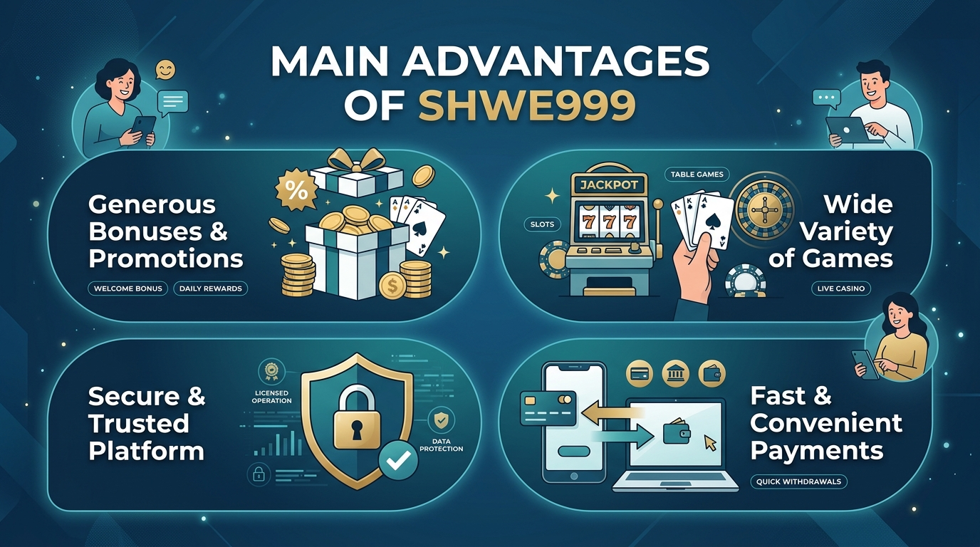 Shwe999 ကာစီနို၏ အဓိက အားသာချက်များ