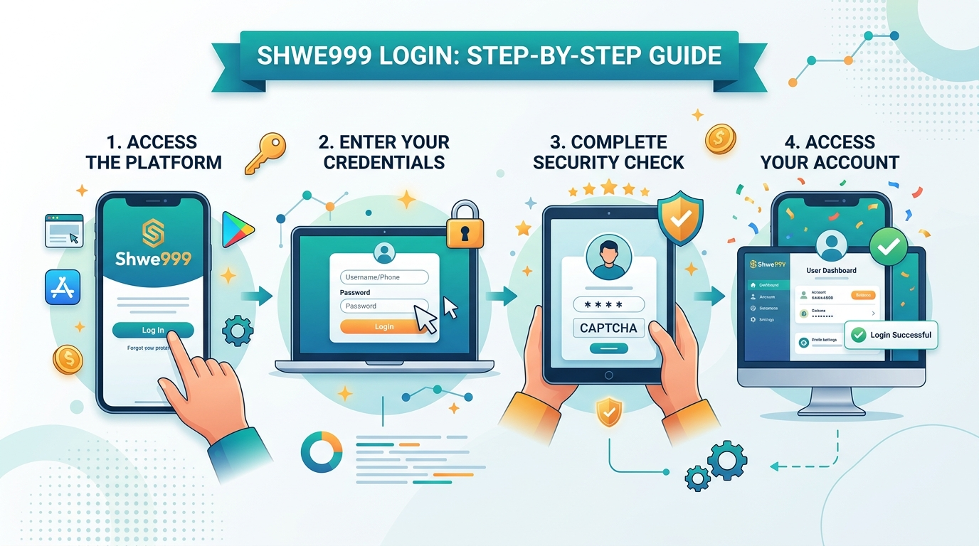 Shwe999 login ဝင်ရောက်နည်း အဆင့်ဆင့် လမ်းညွှန်