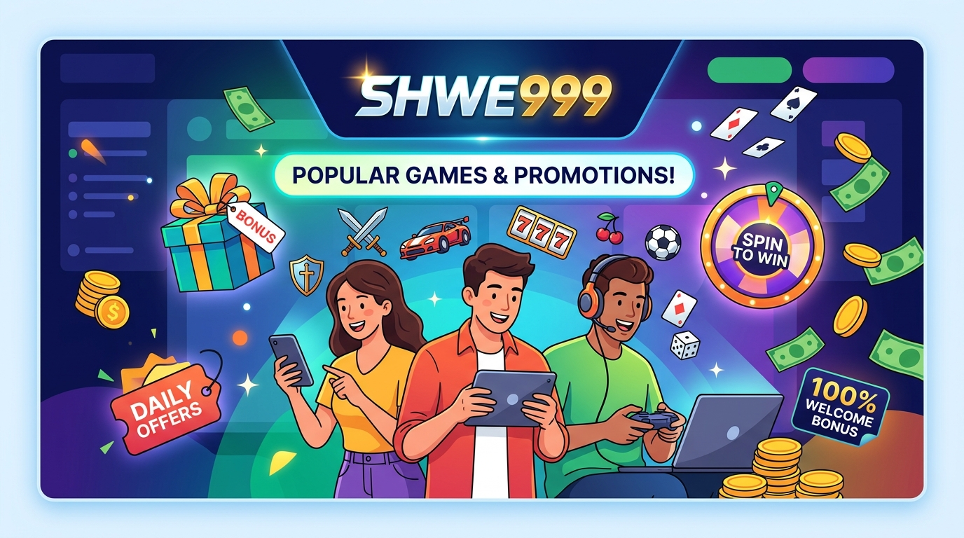 Shwe999 တွင် ကစားနိုင်သော နာမည်ကြီးဂိမ်းများ