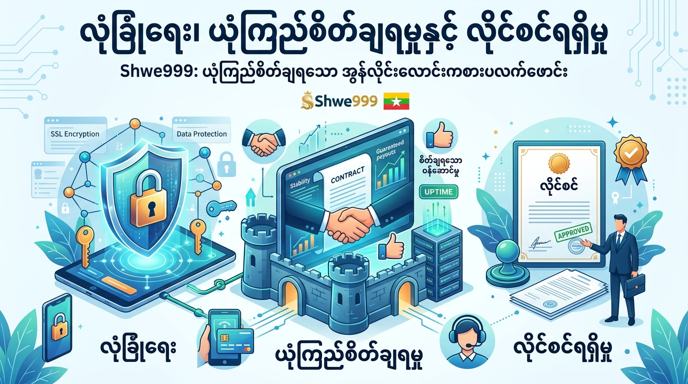 Shwe999 online betting Myanmar လုံခြုံရေး၊ ယုံကြည်စိတ်ချရမှုနှင့် လိုင်စင်ရရှိမှု
