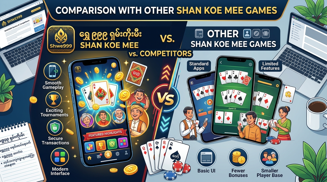 Shwe999 Shan Koe Mee နှင့် အခြား Shan Koe Mee ဂိမ်းများ နှိုင်းယှဉ်ချက်